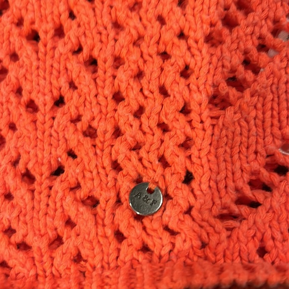 Abercrombie & Fitch Open knit Oversized Boxy tank sweater pumpkin orange Small - Picture 10 of 12